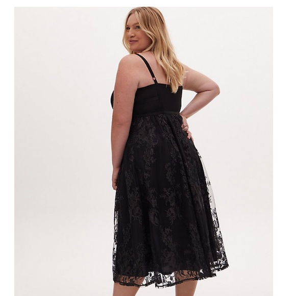 TORRID black embroidered mesh/sequin midi dress! - Picture 3 of 9